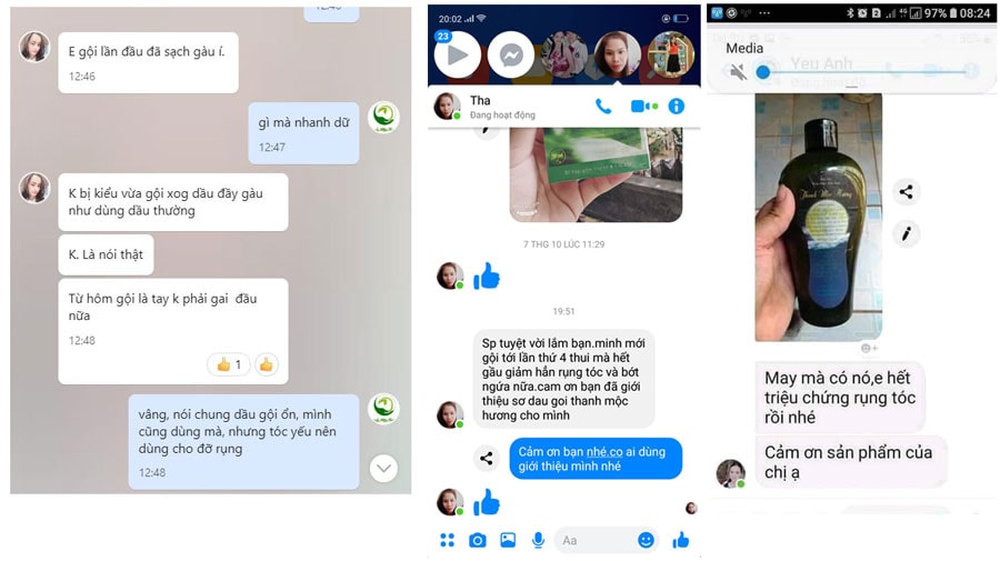 đánh giá của khách hàng về dầu gội thảo dược thanh mộc hương